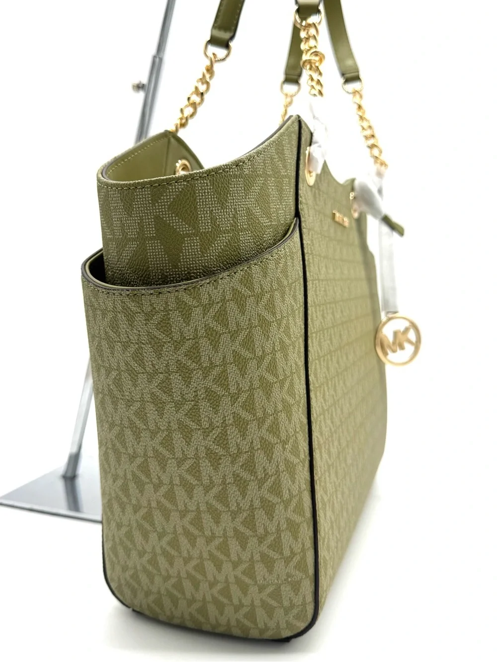 Michael Kors Jet Set Large Signature Logo Shoulder Bag-Oregano